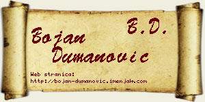 Bojan Dumanović vizit kartica